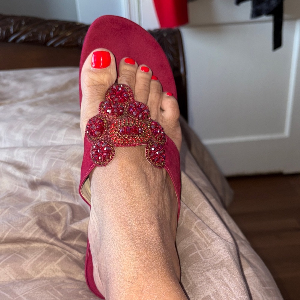 By Sage. Elegant Red Women's Sandals